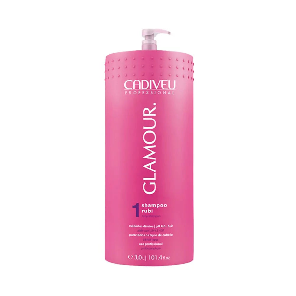 Cadiveu, Glamour Ruby Step 1, Deep Cleansing Shampoo For Hair, 3L