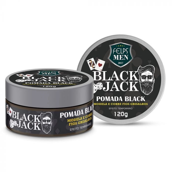 Felps, Black Jack Pomada Black Efeito Temporário, Finishing Oil For Hair, 120g