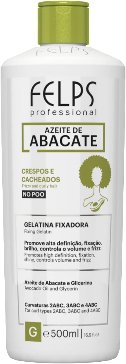 FELPS ,Cachos Azeite de Abacate Gelatina Fixadora Restoring Conditioner For Hair, 500g