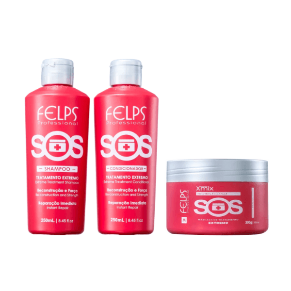 Felps, Kit SOS, 2x250ml 8.4 oz + 300g 10.5 oz - BUY BRAZIL STORE