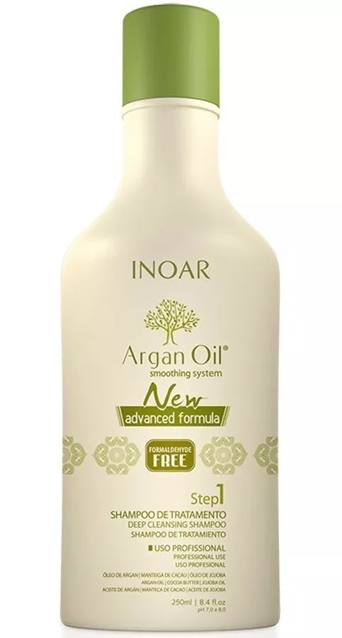 Inoar, Argan Oil New Advanced Formula, Deep Cleansing Shampoo for Hair 1, 250ml