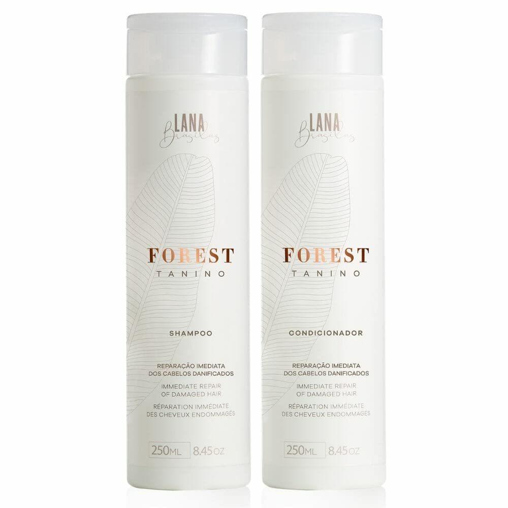 Lana Brasiles | Forest Tanino Shampoo And Conditioner Duo Hair Care| Immediate Repair of Highly Damaged Hair, Hair Vitality, and a Blend of Vitamins | (2x) 250 ml / 8.45 fl.oz. (Set of 2) - BUY BRAZIL STORE