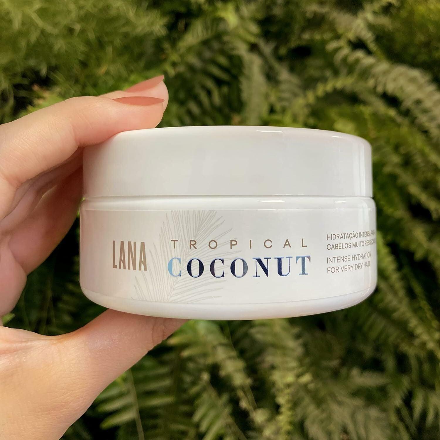 Lana Brasiles | Tropical Coconut Mask | Intense Hydration For Very Dry Hair | (200 gr / 7.05 oz.) - BUY BRAZIL STORE