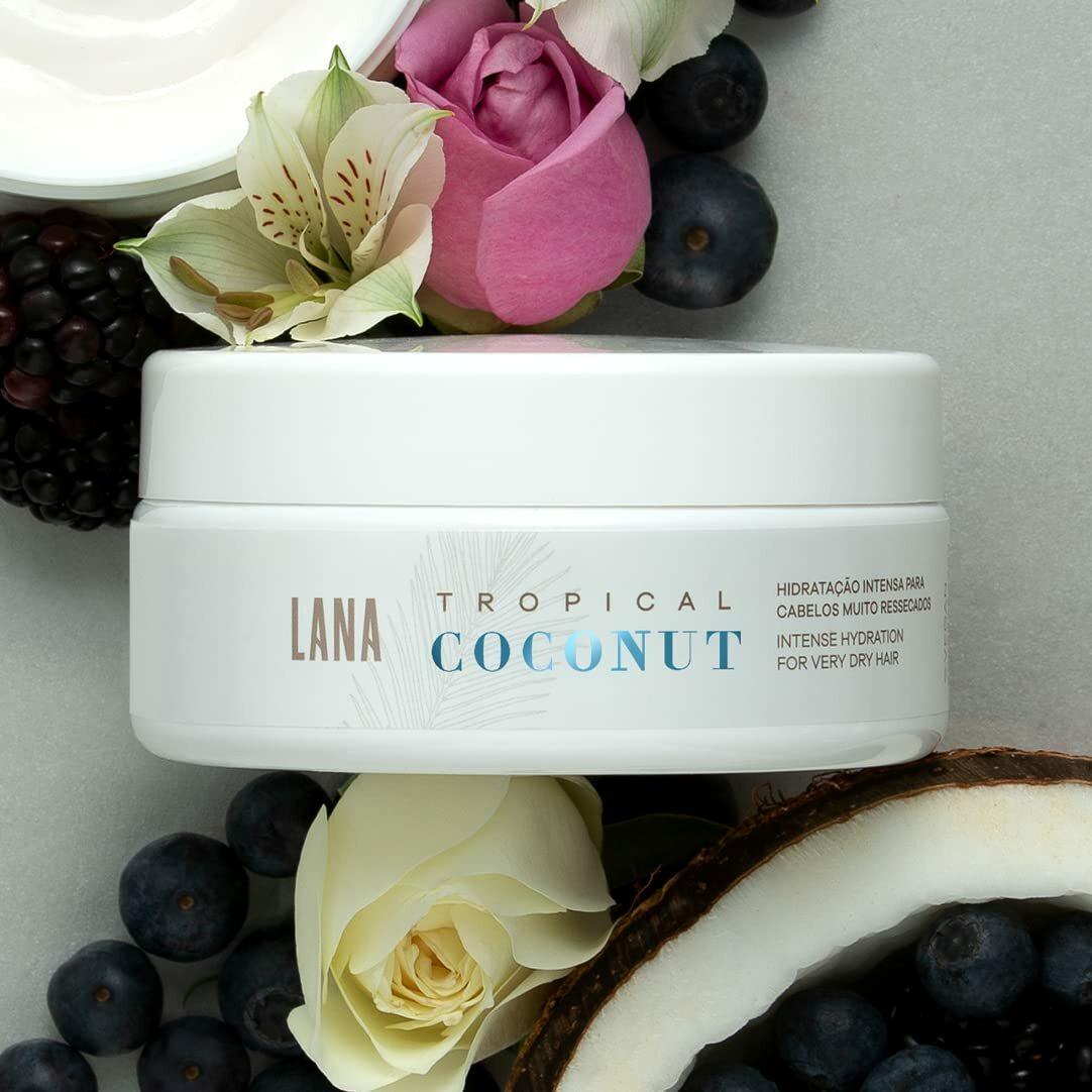 Lana Brasiles | Tropical Coconut Mask | Intense Hydration For Very Dry Hair | (200 gr / 7.05 oz.) - BUY BRAZIL STORE