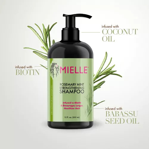 Mielle, Strengthening Shampoo, Rosemary and Mint, 12 fl oz (355 ml)