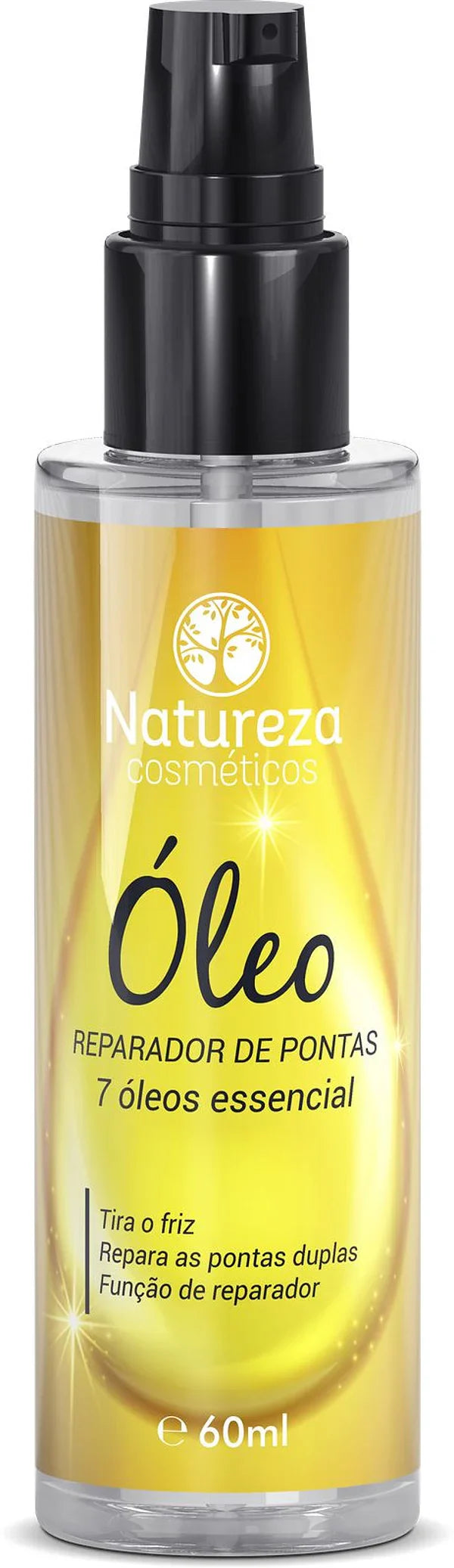 Natureza Cosmeticos, Reparador de pontas 7 Oleos Essencial, Finishing Oil For Hair, 60ml