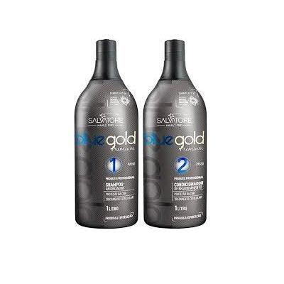 Salvatore, Kit Blue Gold Premium, Keratin, 2x 1L - BUY BRAZIL STORE