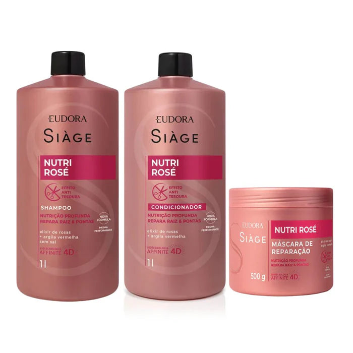 Siàge Nutri Rosé Liter Shampoo + Cond + Mask