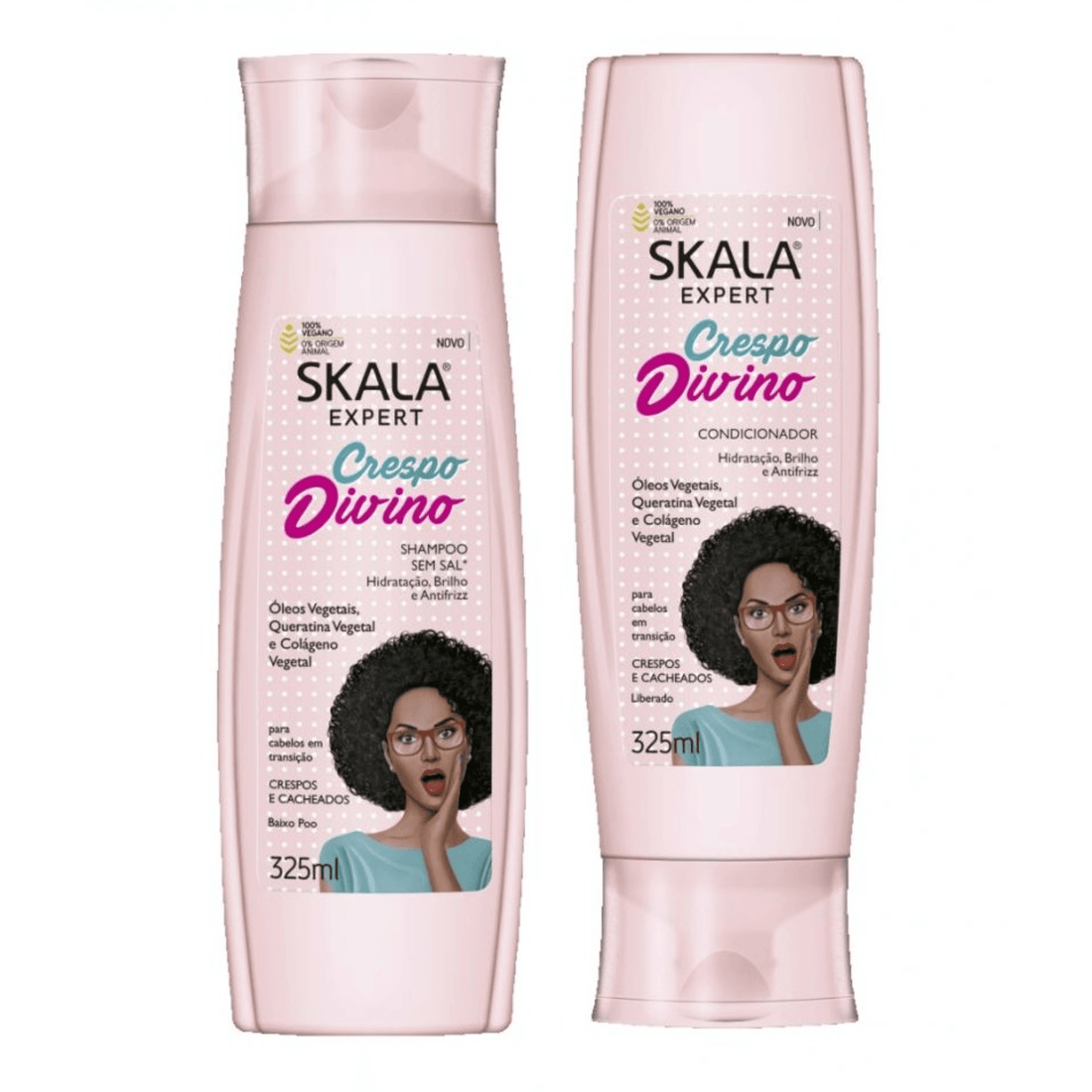 Skala Expert Crespo Divino Shampoo &amp; Conditioner – Infused with Pure 100% Natural 2 x 325 ml | 2 x 10.9 oz - BUY BRAZIL STORE